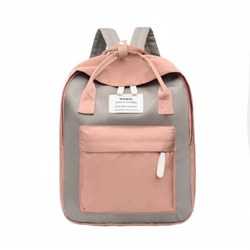 Chuwanglin kvinder rygsæk skoletaske til piger skuldertaske kvindelig taske laptop rygsække rygsæk bolsas mochila  y52702: Lyserød grå