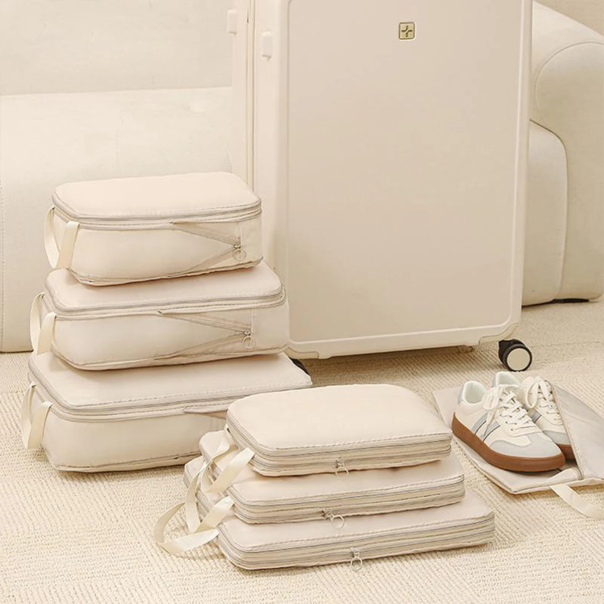 4 stks/set Reizen Compressie Tas Bagage Organisator Reisetui Verpakking Cubes voor Reistas Organisator Reizen Opbergtas