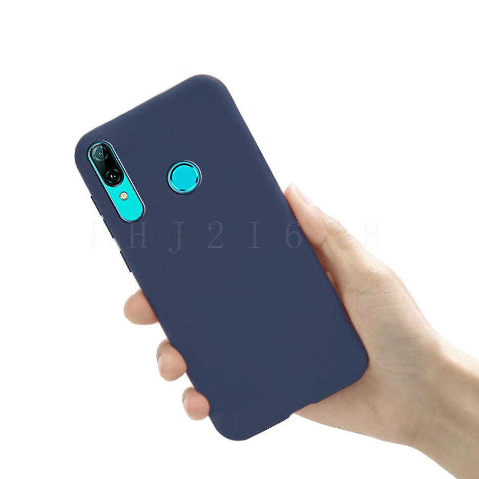 Voor Huawei P Smart Case POT-LX1 POT-LX3 Leuke Candy Soft Silicone Telefoon Gevallen Voor Huawei Psmart Back Cover 6.21 &#39;&#39;Coque: Dark Blue