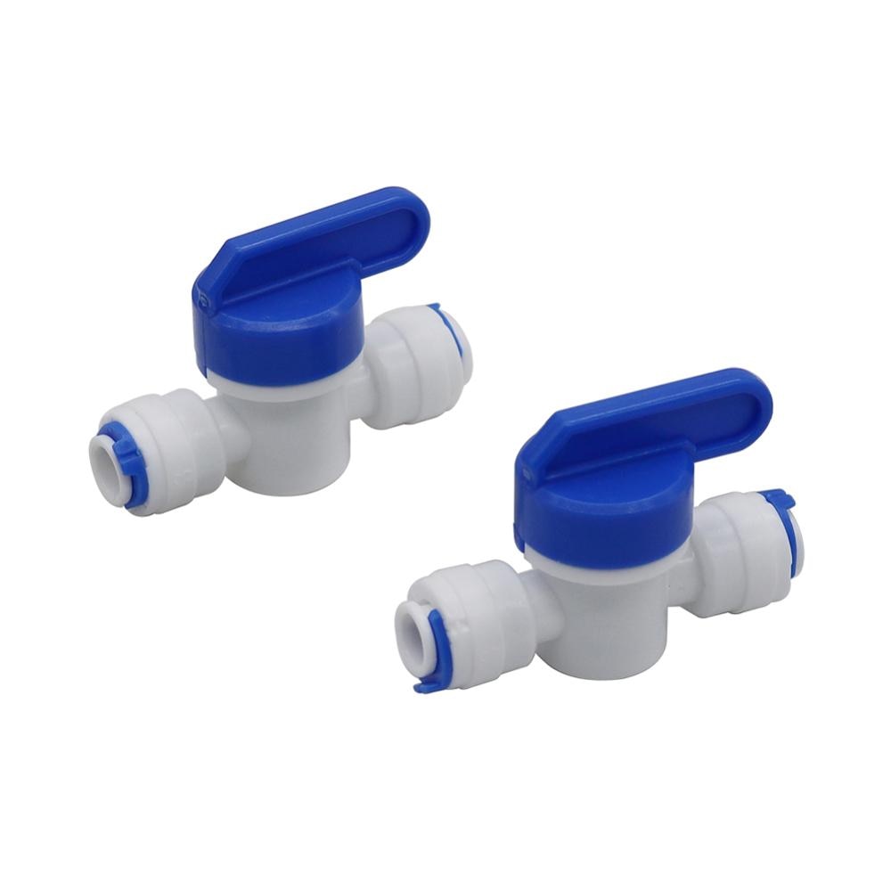 RO Gerade 1/4 &quot;OD Schlauch Schnell Verbindung Rohr Kontrolle Armaturen Kunststoff Wasser Ball Ventil Reveser Osmose Aquarium Armaturen
