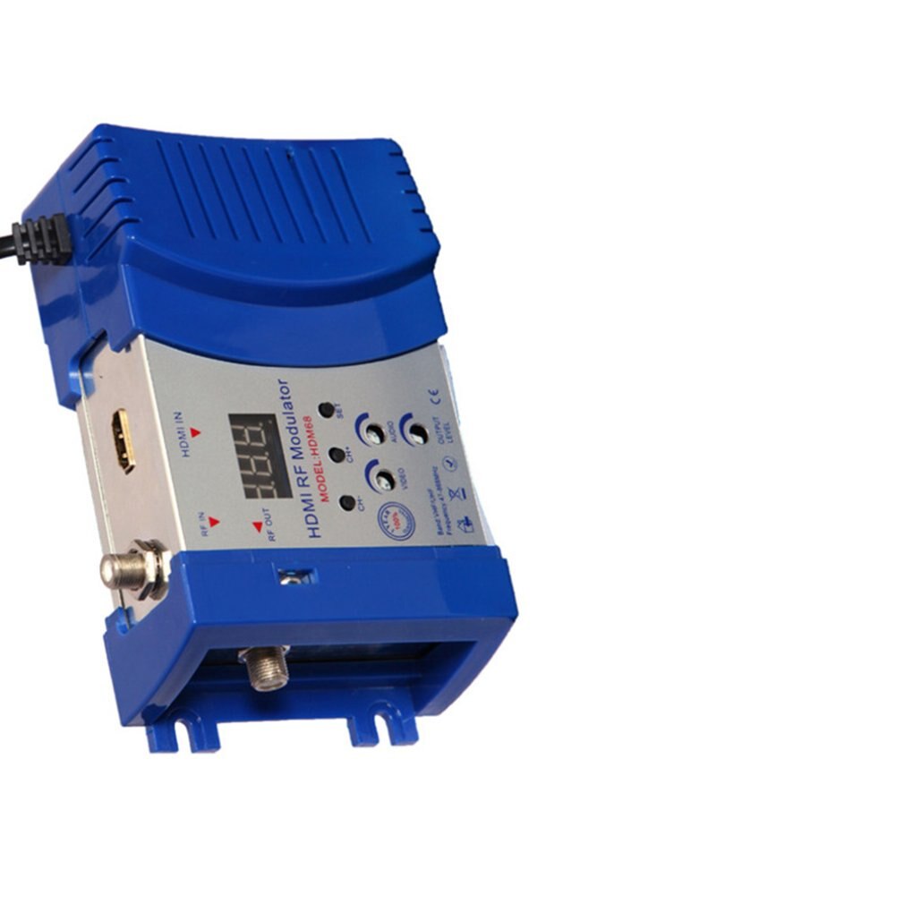 HDM68 Modulator Digital RF HDMI Modulator AV to RF Converter VHF UHF PAL/NTSC Standard Portable Modulator for US Blue