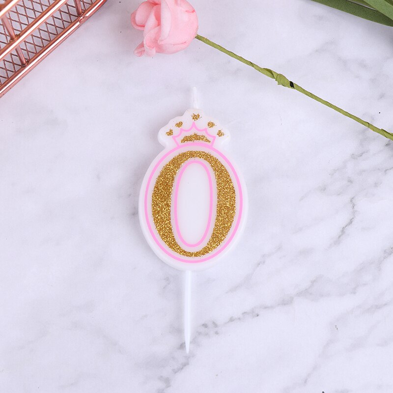1PC Blue Pink Cake Number Candle Birthday Party 0 1 2 3 4 5 6 7 8 9 Anniversary Cake Numbers Age Candle Party Decoration: 11