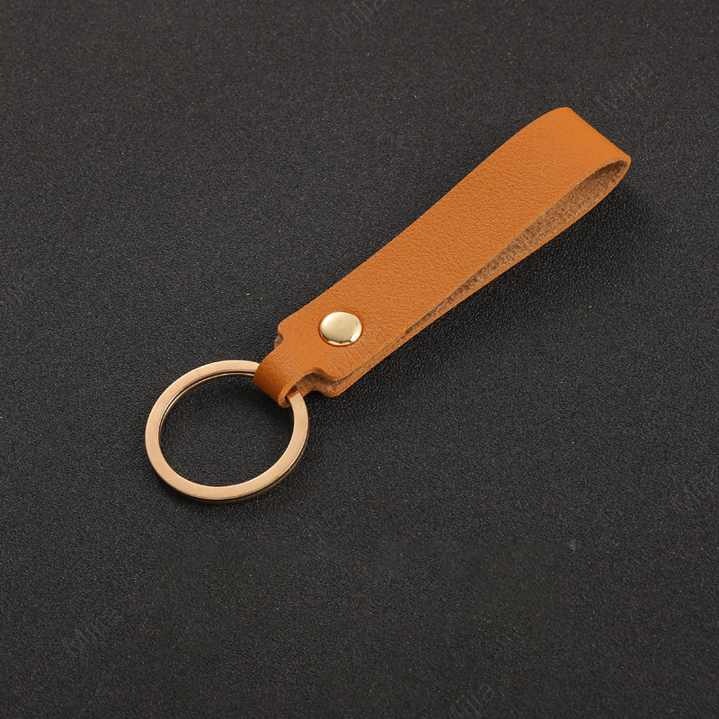 Blank PU Leather Keychain For Men Women Simple Pink Car Key Chains Metal Key Rings Business Party Wedding