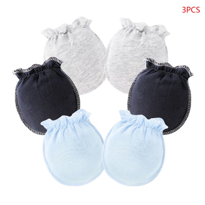 3 Pair/Set Baby Gloves 0-6 Month Newborn Infant Anti-grab Glove Foot Cover Thin