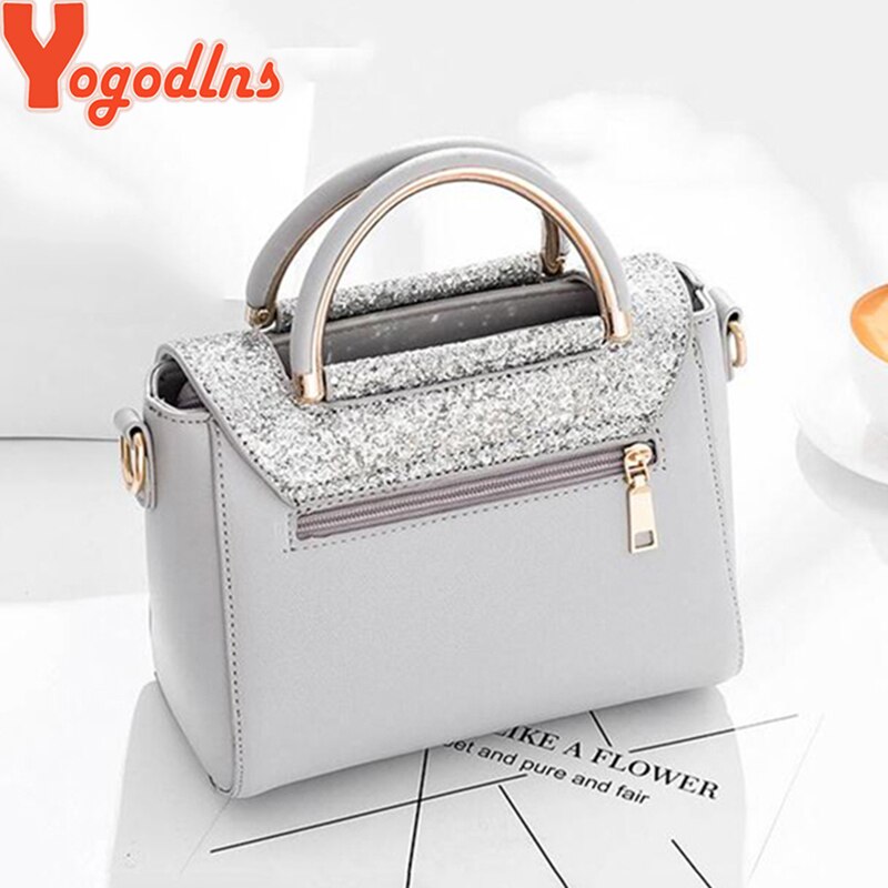Yogodlns nouvelles dames Sequin sac carré de en cuir PU femmes concepteur de luxe sac à rabat Mini sac à bandoulière