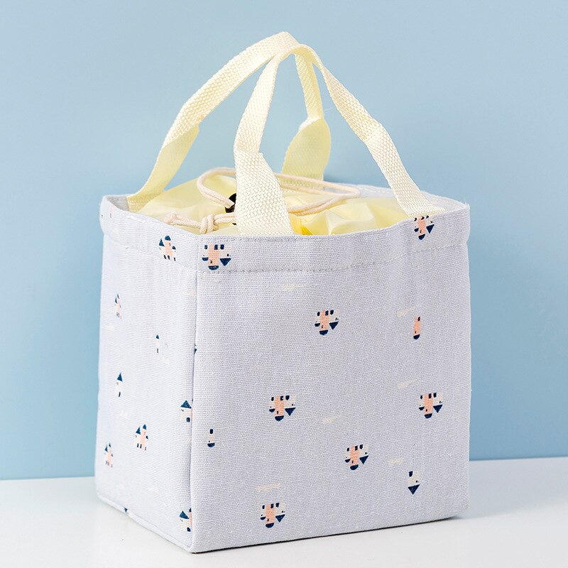 Korean Style Cooler Lunch Bags Thermal Cute Lunch Bags For Women Men Kids Convenient Lunch Box Tote Picnic Food Drawstring Bags: 3