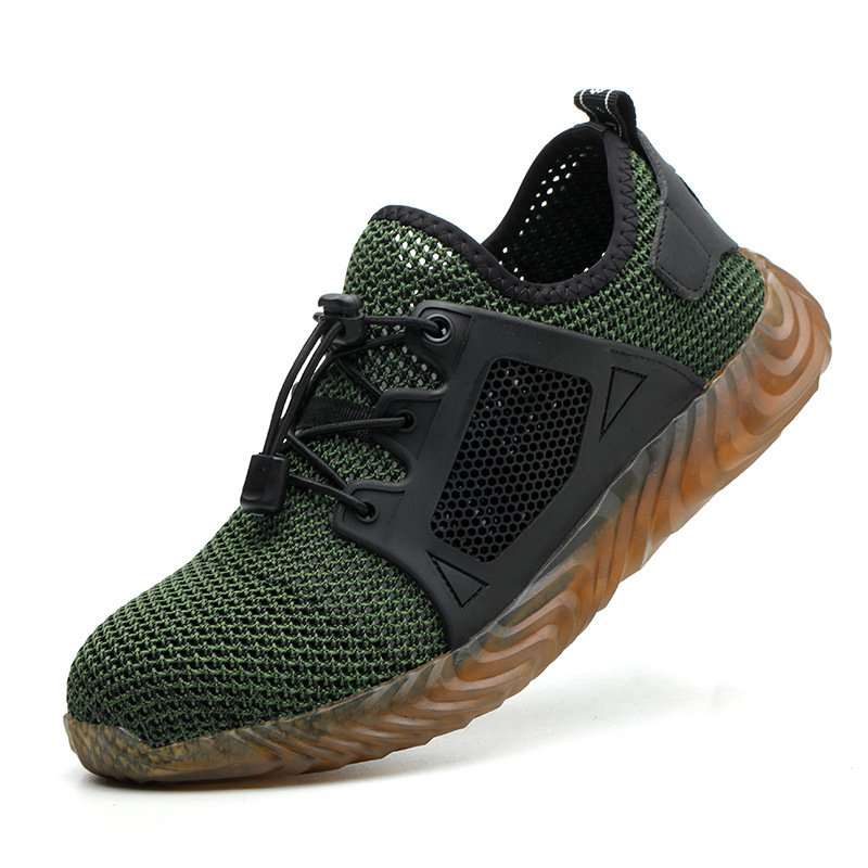 Onverwoestbaar Ryder Schoenen Mannen En Vrouwen Stalen Neus Air Veiligheid Laarzen Naalddichte Werk Sneakers Ademende Schoenen: Groen / 38