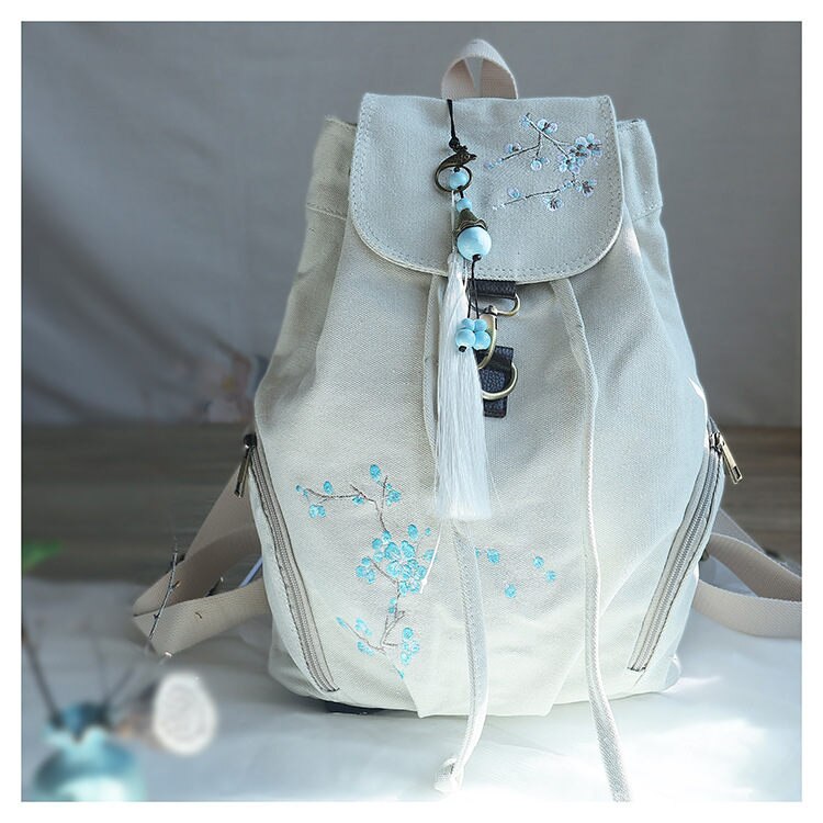 Mochila de lona feminina, mochila escolar casual para mulheres, com flores, bolsa de grande capacidade, para laptop: 03