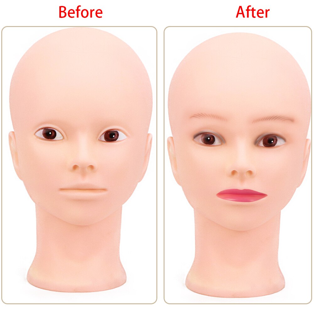 Bald Mannequin Head With Clamp Female Mannequin Head For Wig Making Hat Display Cosmetology Manikin Head For Makeup Practice
