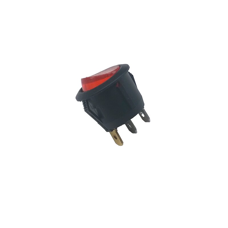 10 pieces/lot KCD1-2 23mm LED Round Button SPST 3PIN Snap-in ON/OFF Position Snap Boat Rocker switch with light 6A/250V Copper