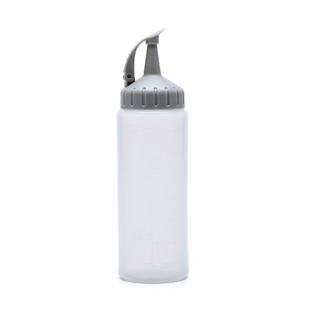 Condiment Squeeze Bottle Sauce Squeeze Squirt Bottle For Oil Ketchup Griddle Sauce Catsup Pancake Kicthen Tools Accessories: Grey-175ml