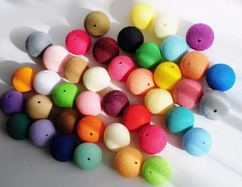 Boule de coton multicolore, accessoires pour guirlande lumineuse, décorations d'arbre de noël, boule de coton uniquement, sans lumières, 10 pièces