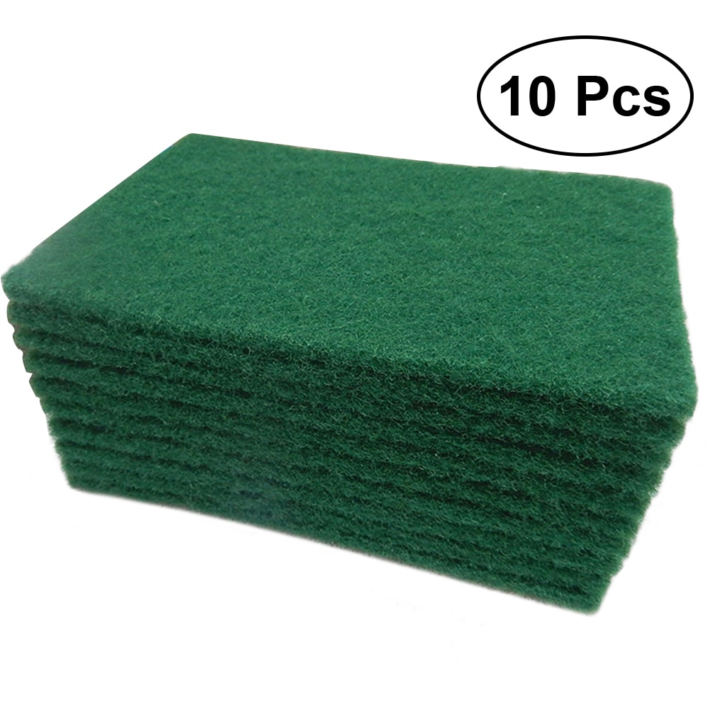 10Pcs Durable Heavy Duty Scour Pad General Purpose Scrub Sponge Scouring Pad Non-Scratch Pot Scrubber Pads Cleaning Sponge