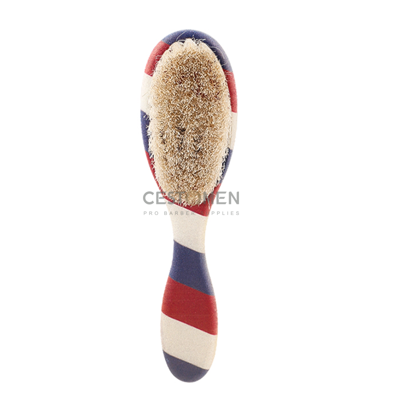 cepillo de afeitar para peluquero, cepillo para quitar el cuello, cepillos de pelo de caballo, herramientas de estilismo para limpieza de salón de bigote facial: Negro