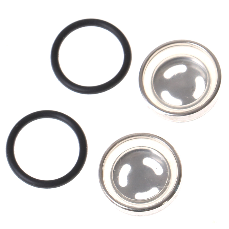 2 Stuks Universele 18Mm Motorfiets Kijkglas Olie Kijkglas Met Afdichting Voor Rem Rem Pomp Cilinder