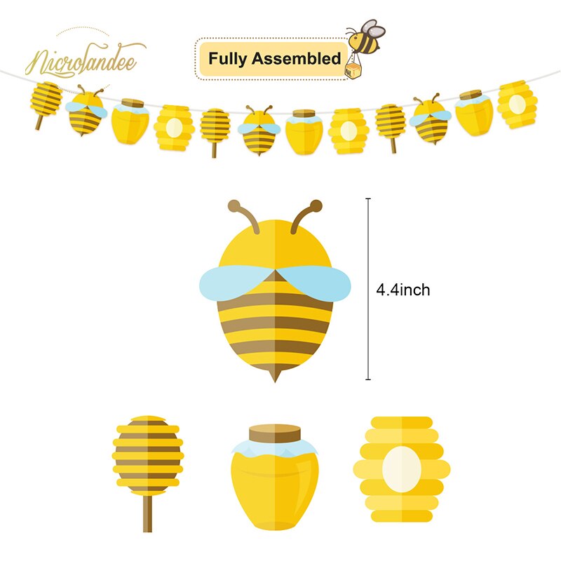 Nicrolandee mommy to bee papieren banner slinger voor hommels geslachtsonthullingsfeestje hommels thema bijenfeest babyshower decoratie