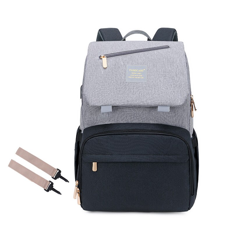Mochila GRANDE para pañales de viaje, bolso para cambiador de bebé Mon, bolsa de pañales de enfermera para cochecito, mochila de maternidad, organizador de cochecito: black 1