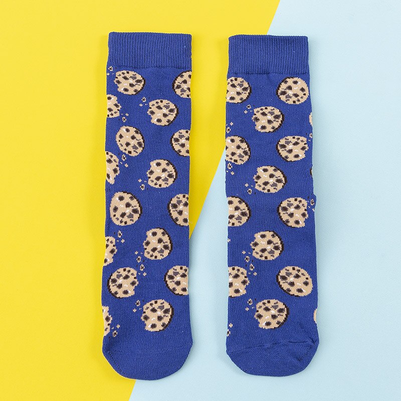Frauen Socken Lustige Nette Karikatur Obst Banane Avocado Zitrone Ei Cookie Donuts essen Glücklich Japanischen Harajuku Skateboard Socken