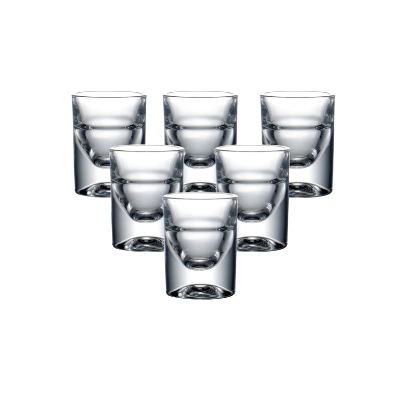 6 dele sæt krystalglas vodka glas spiritus vinglas glas festdrink charmerende tykt bundglas