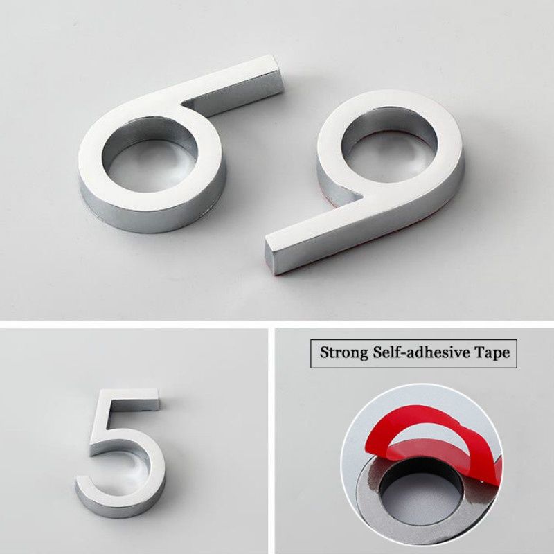 60mm Self Adhesive House Number Sticker For Apartment Plastic Doorplate Home Door Plaque Numbers Signs Mailbox Street Numbers