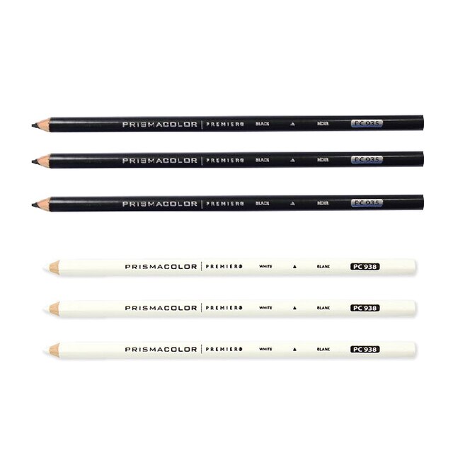 150 Prismacolor Kunstenaars Kleur Potloden Set Zachte Kern Kleurpotlood Colores Profesionales Krijt De Couleur Kunst School Supplies: 3 white 3 black