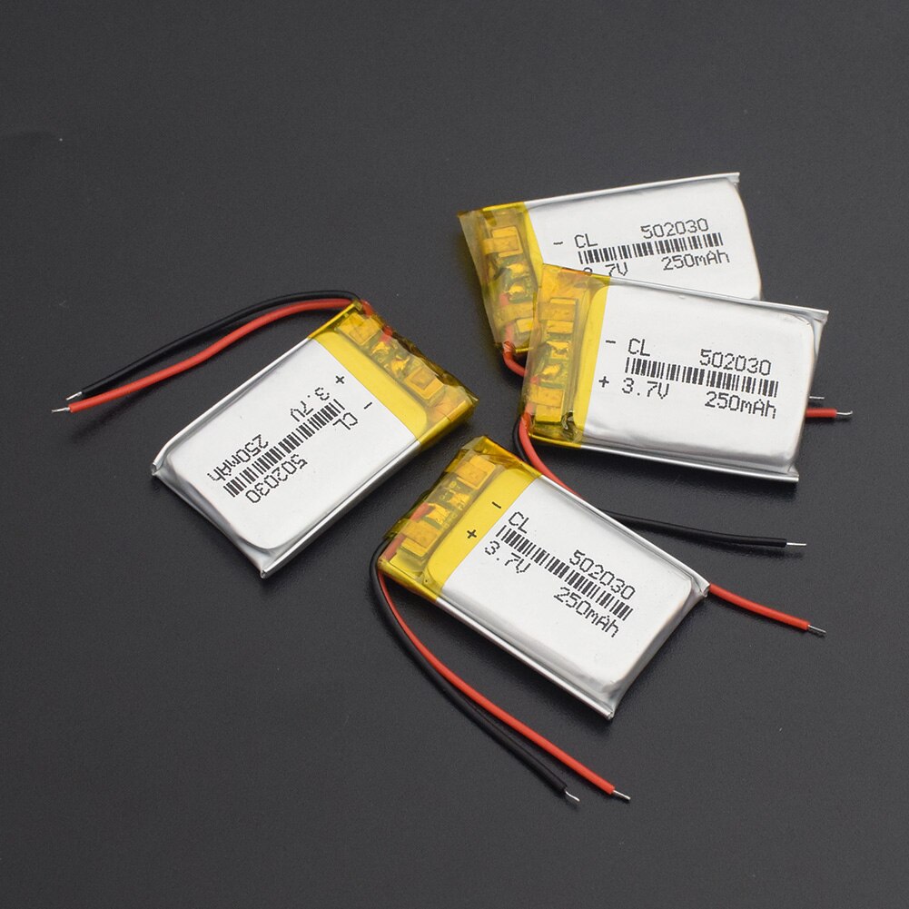 502030 Li-Po Polymeer Oplaadbare Batterij 3.7V 250mAh Li-Ion Batterij Lipo cellen Lithium Voor MP3 MP4 speaker tachograaf Auto DVR: 502030 250mAh 4pcs
