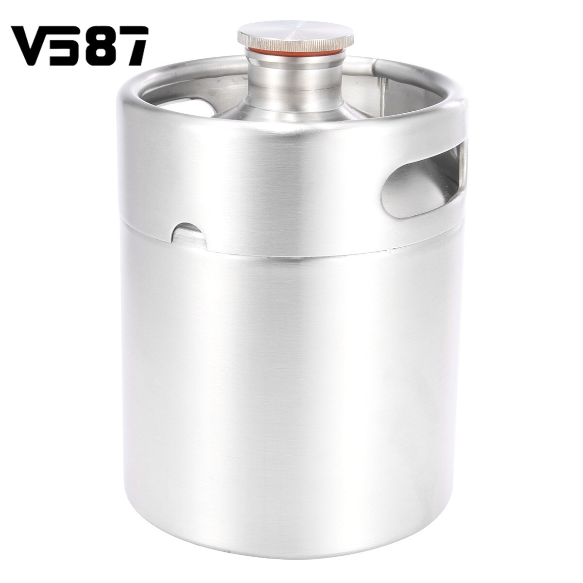 Mini barril de cerveza de acero inoxidable 2L 304, barril presurizado, botella de cerveza portátil duradera, herramienta para fabricar cerveza para Pub doméstico