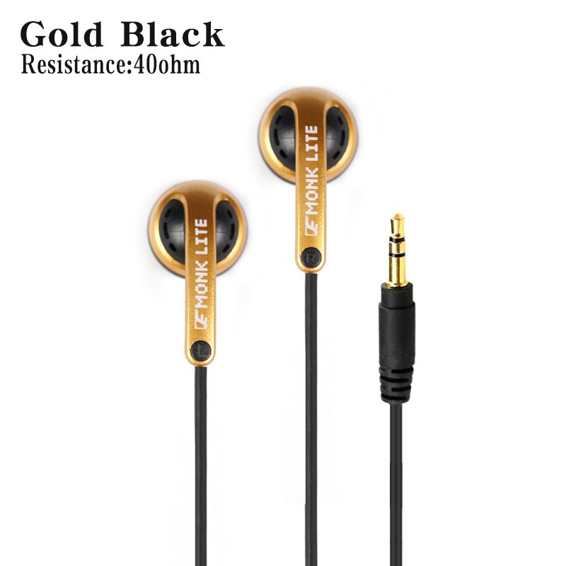 Venture Electronics VE Monk Lite Earbud Hifi Earphone Headphone for Mobile Phone: Gold Black 40ohm