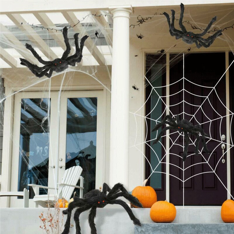 Halloween Spider Decoration Black Giant Scary Haunted House Prop Indoor Outdoor Decoration