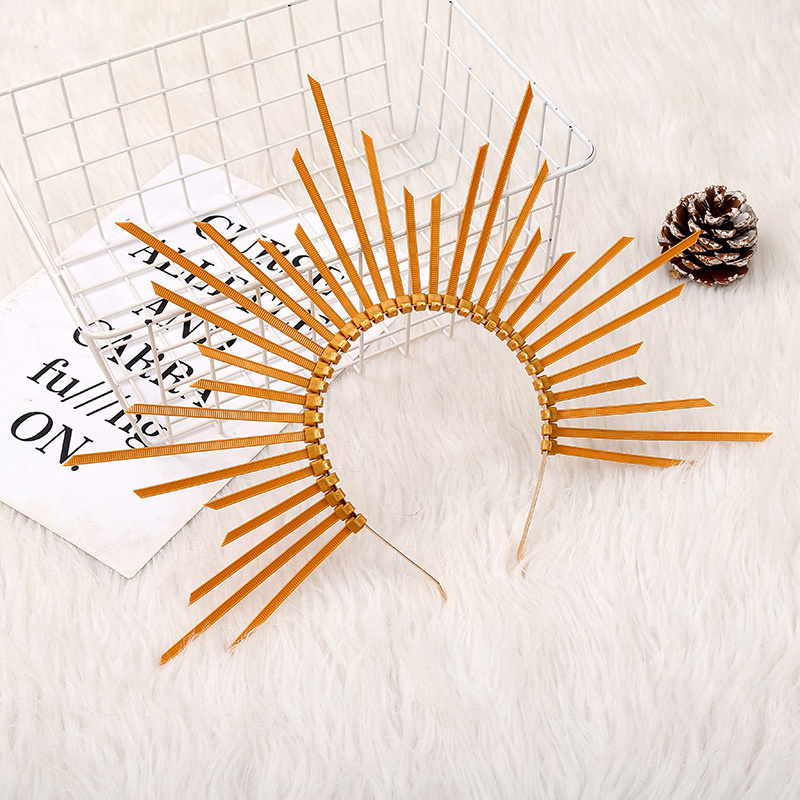 Crown Headband Golden Halo Hair Accessories Halo Goddess Crown Wedding Party Headwear Halloween Costume Star Headpiece: 8
