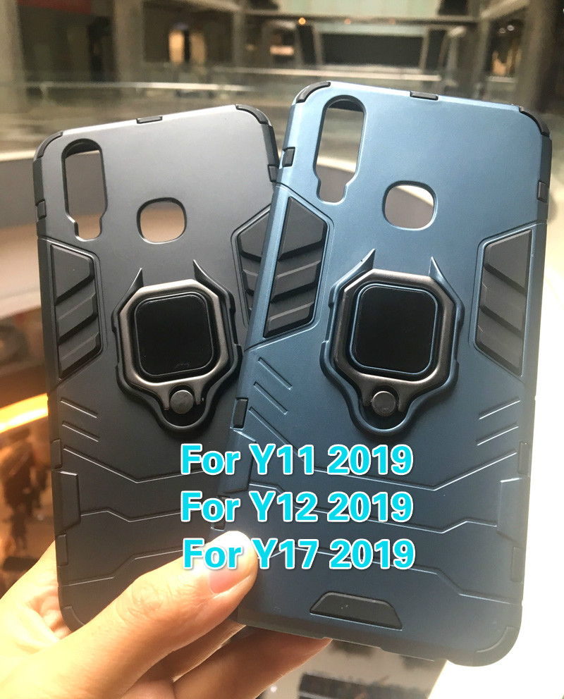 For VIVO Y11 Y12 Y15 Y17 Case Ring Holder Armor Bumper Back Cover For VIVO U10 U3X Y19 Phone Case Finger Ring Fundas