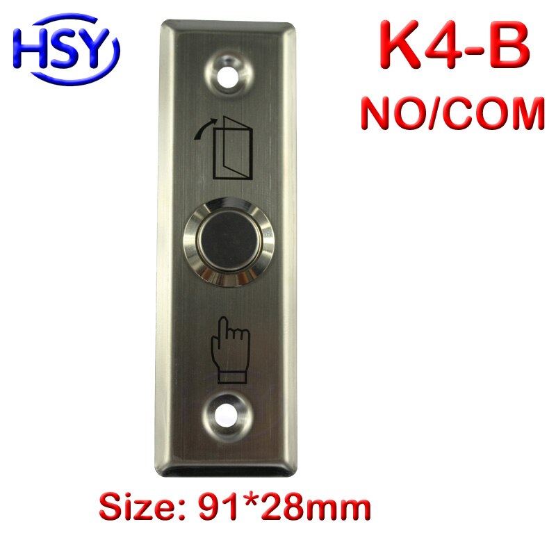 HSY Stainless Steel Door Release Exit Button Optional LED Blue Backlight Emergency Push Switch For Access Control System: K4-B