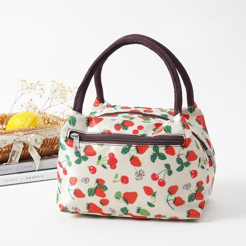 Lunch Box Portable Functional Pattern Cooler Portable Insulated Canvas Lunch Bag Thermal Food Picnic Lunch Bags For Women Kids: shuanglacaomei