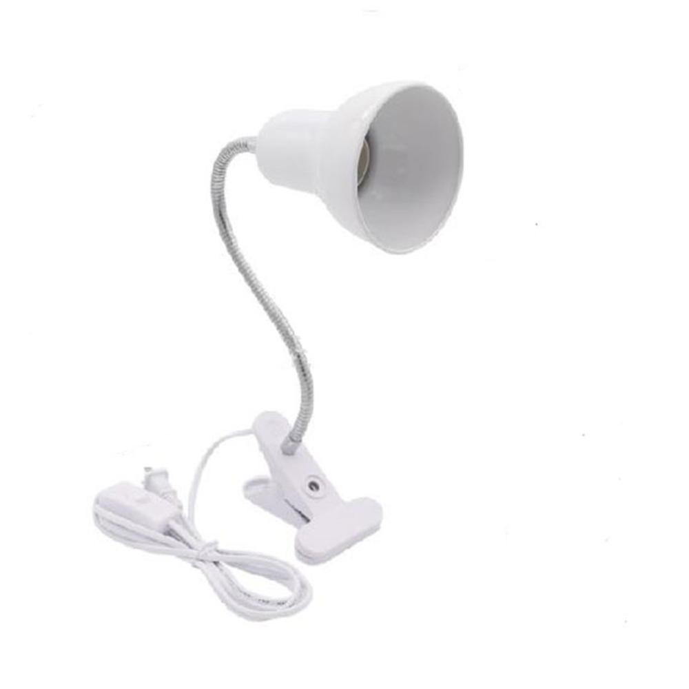 Lampa biurkowa z podstawą zaciskową i regulowaną gęsią szyją, wtyczka EU nas w lampce z klipsem robić lampki robić czytania w łóżku/szufladzie, różowa: M / czarny