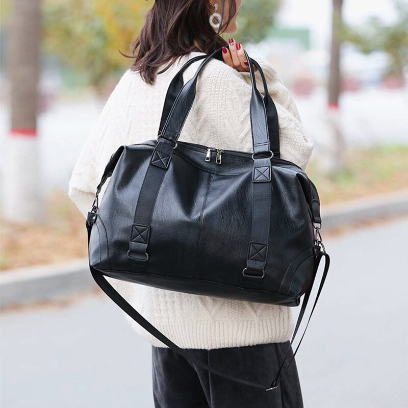 Bolsas deportivas de cuero suave para gimnasio para hombre y mujer, bolsa de hombro de para almacenamiento de Fitness, para viaje, bolsa de equipaje, bolsa de Yoga X56B