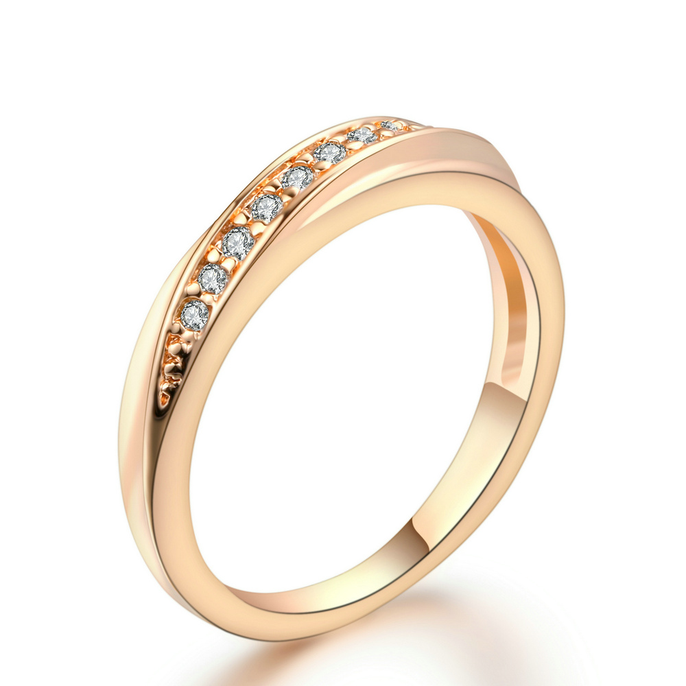 Dubbele Fair Unieke Zirconia Bruiloft/Engagement Ringen Voor Vrouwen Wit/Rose Goud Kleur Vrouwen Ring Klassieke sieraden DFR314: 9 / DFR314