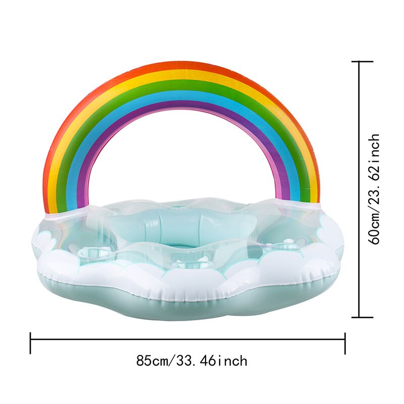 Pool Inflatable Coaster Tray Pineapple Rainbow Cloud Shape Drink Plate Floats Cup Holder Organizer Supply Pool Food Holder: Rainbow