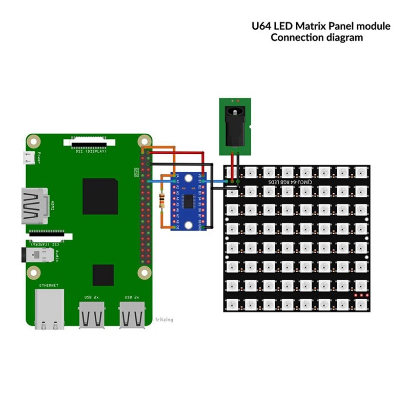 U-64 LED Matrix Panel WS2812B 8 x 8 Module for Ard... – Grandado