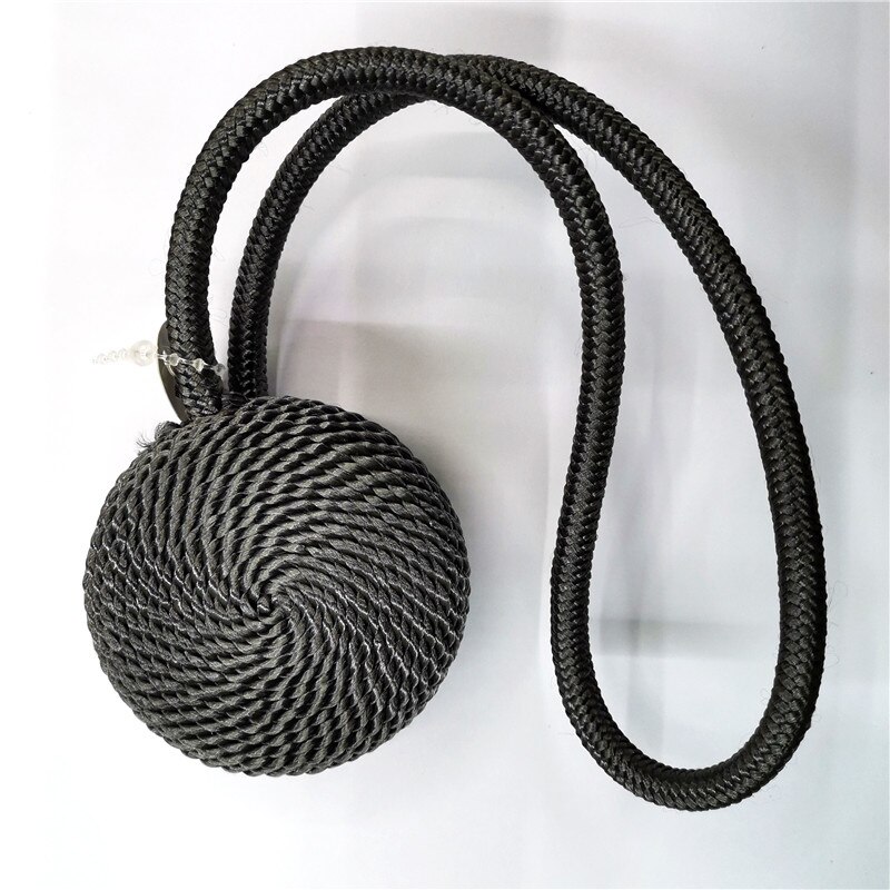 Magneter för gardin magnethållare fånga gardin tillbehör knyta tillbaka europa stil kort flätad rund magnetisk magnet: Mörkgrå