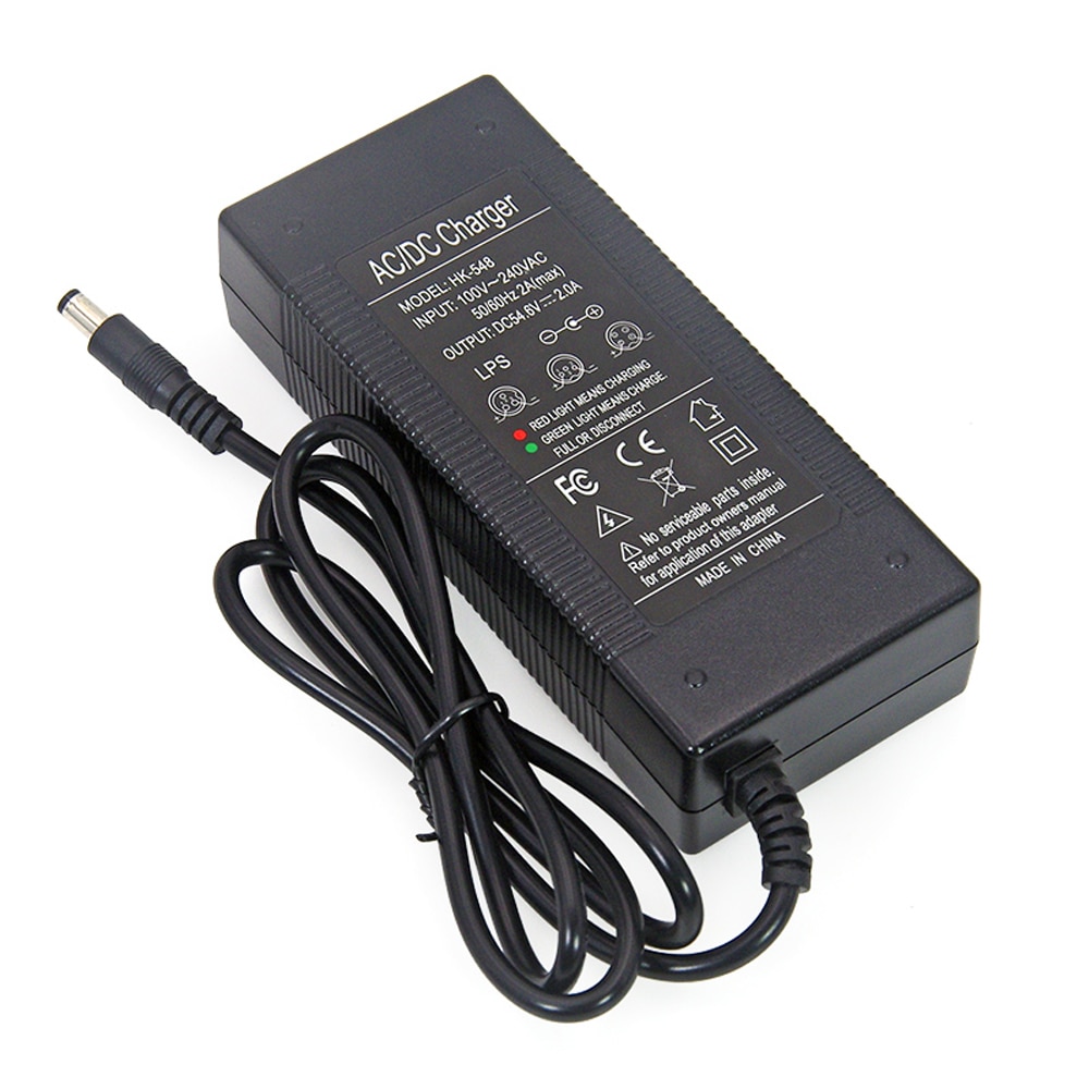 Ægte / original 48v/54.6v oplader, til 48v batteripakker , 2a/2000ma ladestrøm , dc 5.5*2.1 stik fra liitokala.