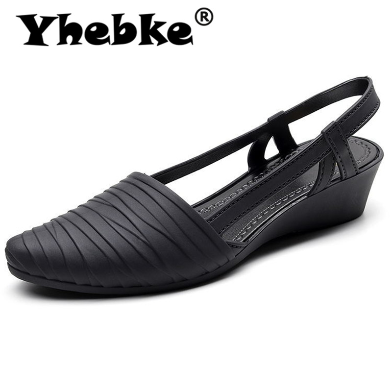 sandalias para mujer, zapatos de punta afilada, zapatos de gelatina, suela suave, Sandalias de tacón bajo, zapatos casuales al aire libre para la playa de calle diaria, Rosa: Black / 37