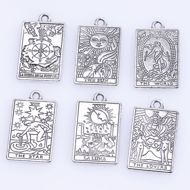 10pcs/lot Gold Plated Tarot Accessories DIY Bulk Alloy Pendant Charm for Jewelry Making Necklace Earrings DIY Material