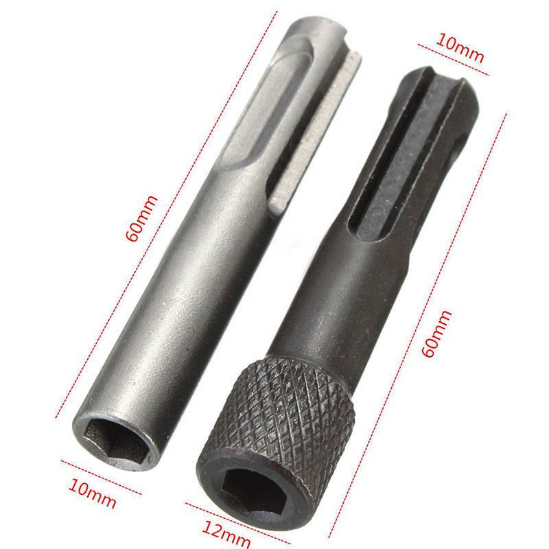 2pcs 1/4in Hex Shank Drill Bit Chuck Adapter SDS Converter Adapter Nut Impact Driver Set For Drilling Tools