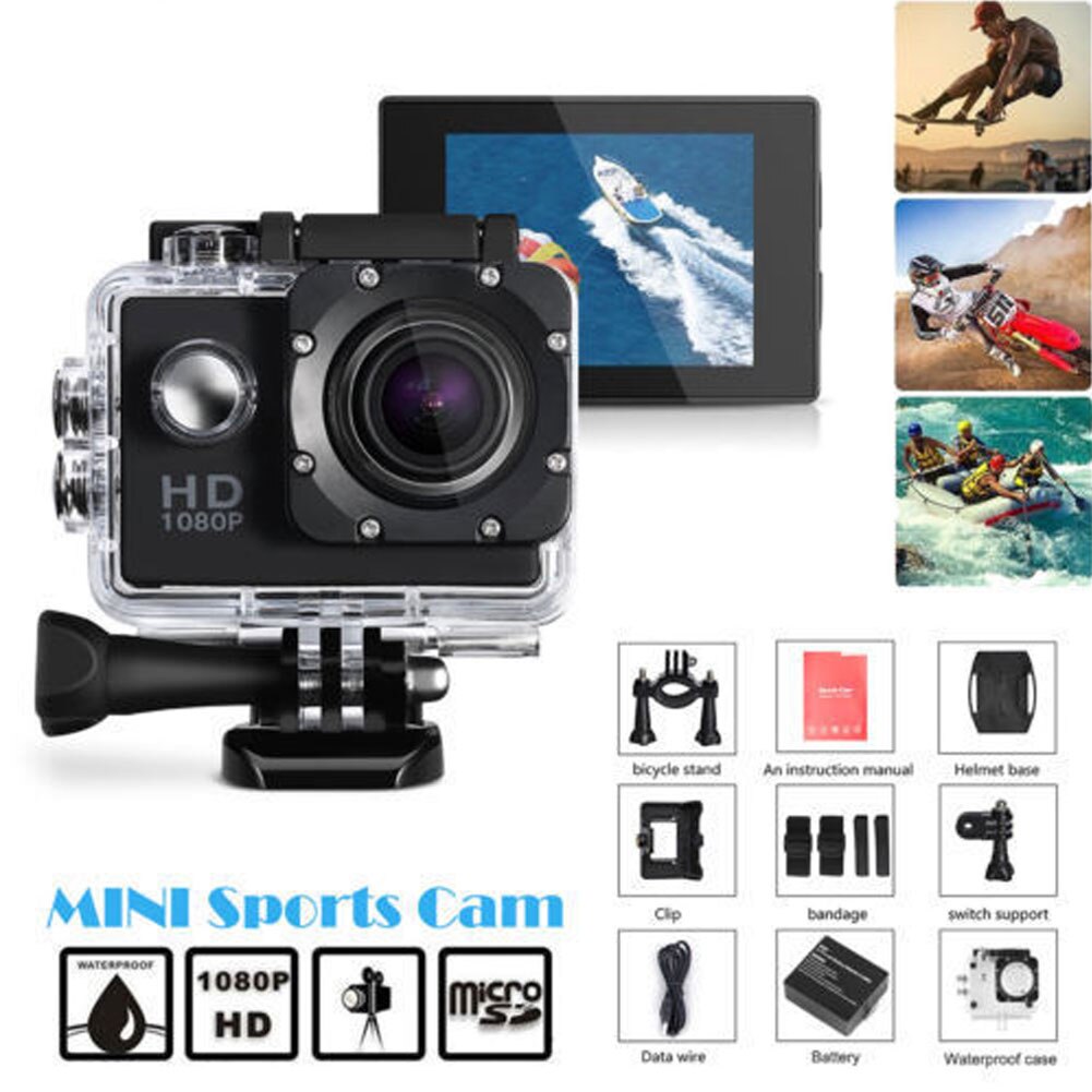 Hd 1080P Sport Actie Waterdichte Duiken Opname Camera 110 ° Full Hd Cam Extreme Oefening Video Recorder Camcorder