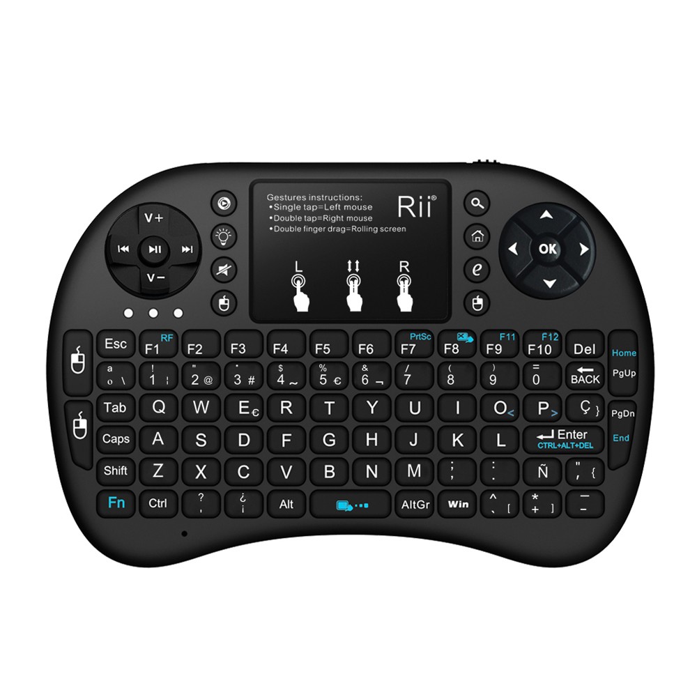 Rii I8 + Backlight Arabische Versie 2.4Ghz Mini Wireless Keyboard Air Mouse Met Touchpad Voor Android Tv Box/ mini Pc