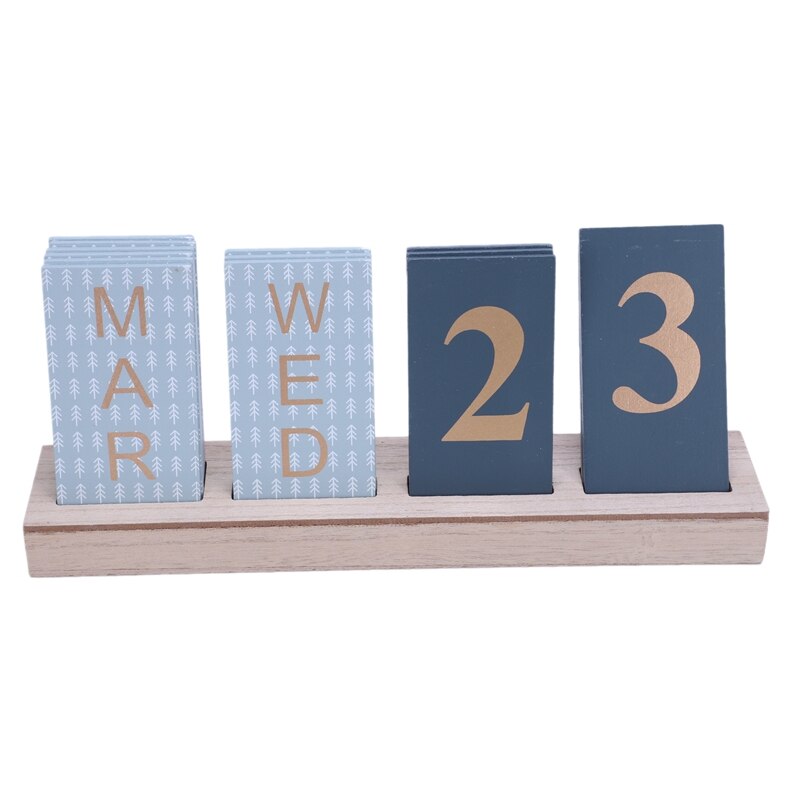 Office Wooden Calendar Retro Family Calendar Cafe Table Decoration Antique Jewelry Ornaments
