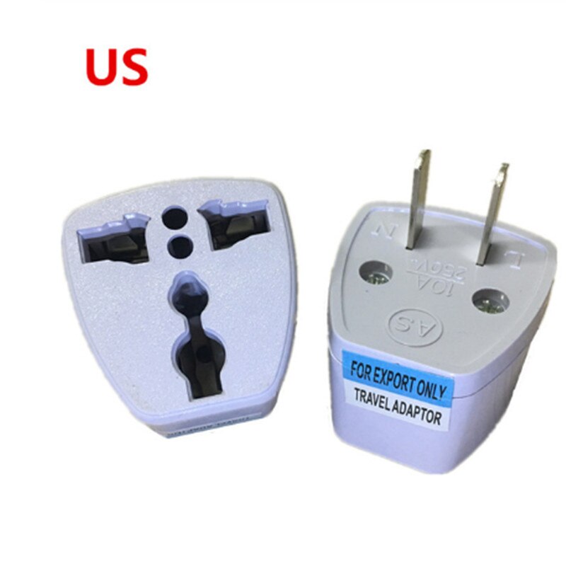 1 stk universal us/uk/au/de/eu stik adapter usa til euro europa rejse væg vekselstrøm oplader adapter konverter 2 runde ben fatning