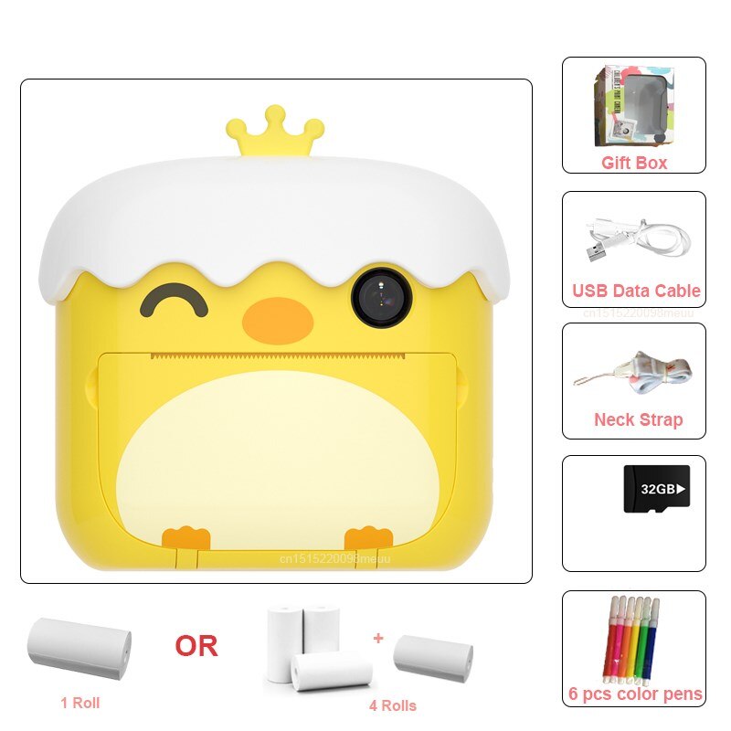 Kinderen Camera Instant Thermische Printer 2.4 Inch Scherm Digitale Camera Ondersteuning Timer Opname 1080P kopen vanaf een prijs van 33