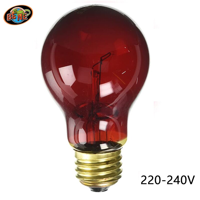220-240V 25/50/75/100W Incandescent Bulb Night Red Heat Impact Resistant Safe UVA Night Light Daytime Lamp Bulb PT-25220RERIN
