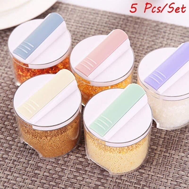 Seasoning Box Stackable 5PCS/Set Transparent Stackable Seasoning Cans Kitc... – Grandado